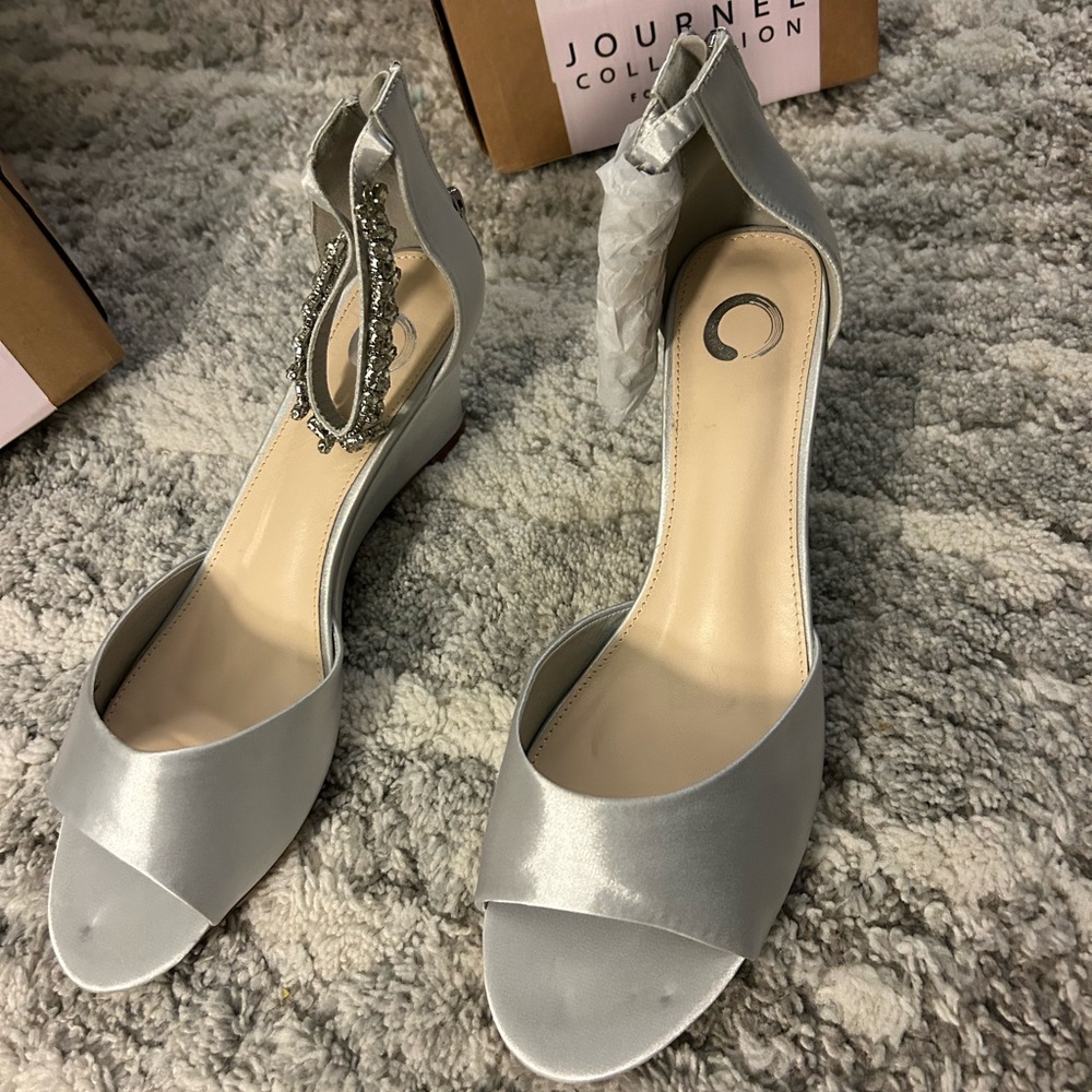 New silver dress shoes